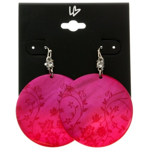 Lane Bryant circle pink flower shell medallions - Picture 3 of 3